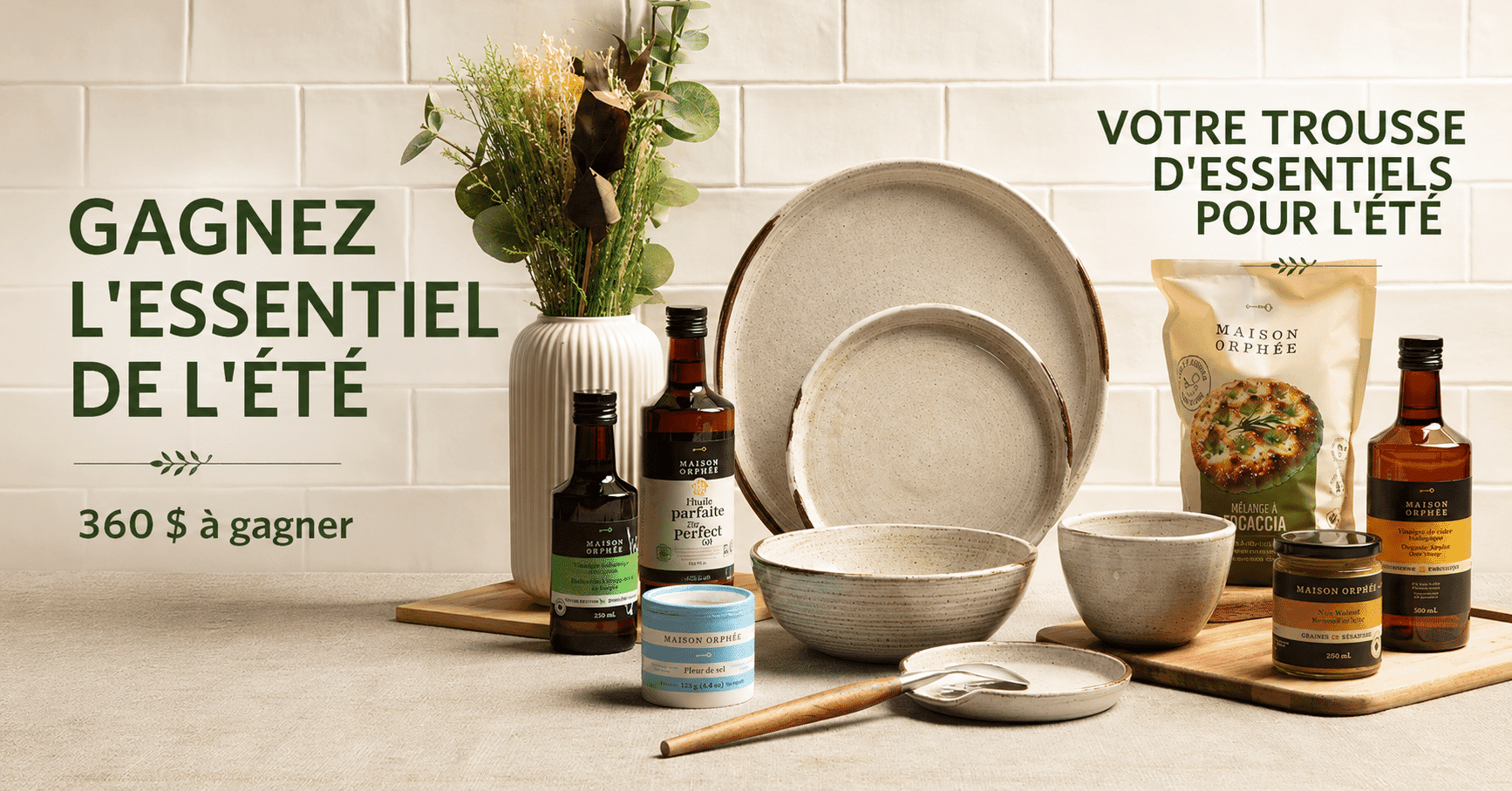Participez et gagnez un ensemble cuisine et déco d'une valeur de 360 $ avec Maison Orphée et Atelier Tréma