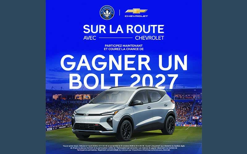 Électrisez votre conduite avec la Chevrolet Bolt RS 2027 à gagner!