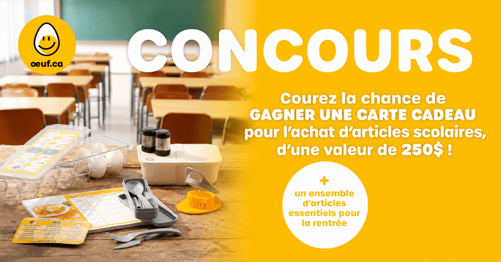Concours exclusif : 250 $ pour vos fournitures scolaires et accessoires lunch à gagner !