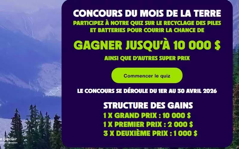 Participez au Concours de Recyclez vos Batteries : 10 000 $ à Gagner !