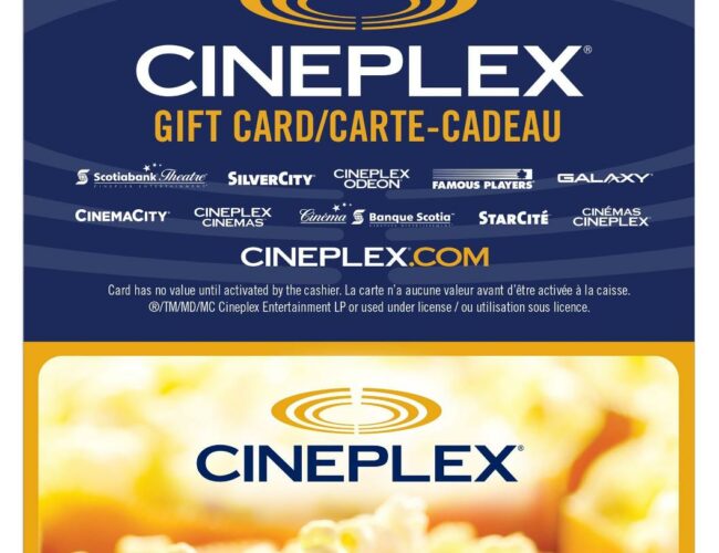 Une carte cadeau Cineplex offerte