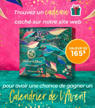 Des calendriers de l’Avent Yves Rocher 165$ à remporter