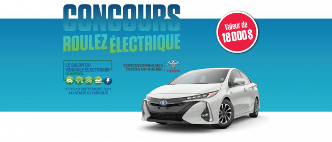 Tentez de remporter une VOITURE électrique Toyota Prius 2022 de 18 000$