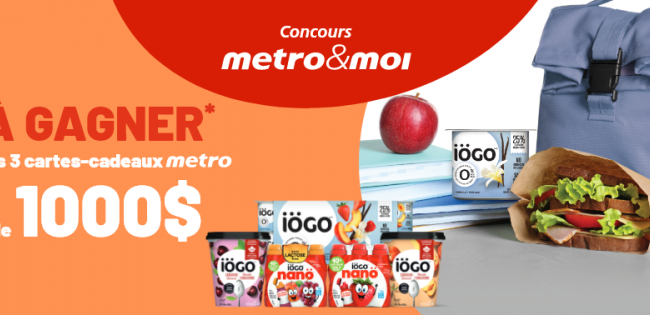 TROIS cartes cadeaux Metro de 1000$ chacune  OFFERTES