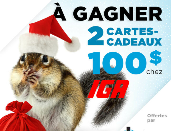 DEUX cartes cadeaux IGA de 100$ chacune à remporter