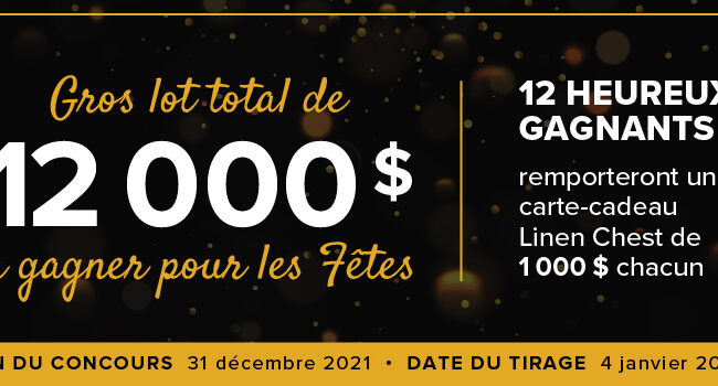 Gagnez une cagnotte de 12 000$ pour les fêtes