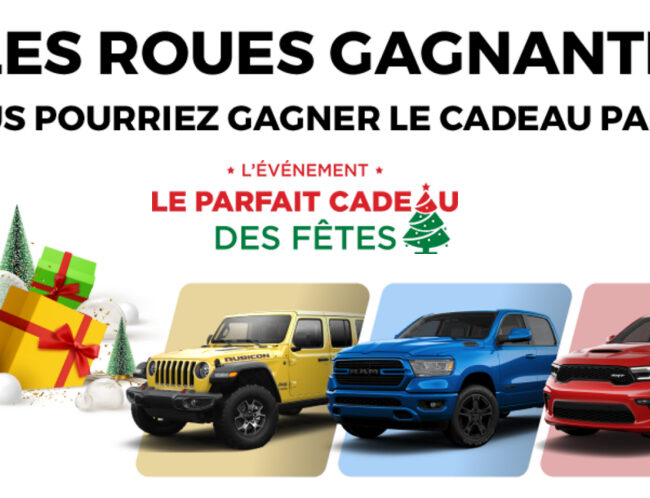 Remportez un véhicule neuf Chrysler, Ram, Jeep, FIAT ou Alfa Romeo 2021/2022 de votre choix!