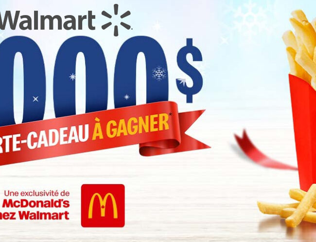 Gagnez carte cadeau Walmart de 1 000$ par jour