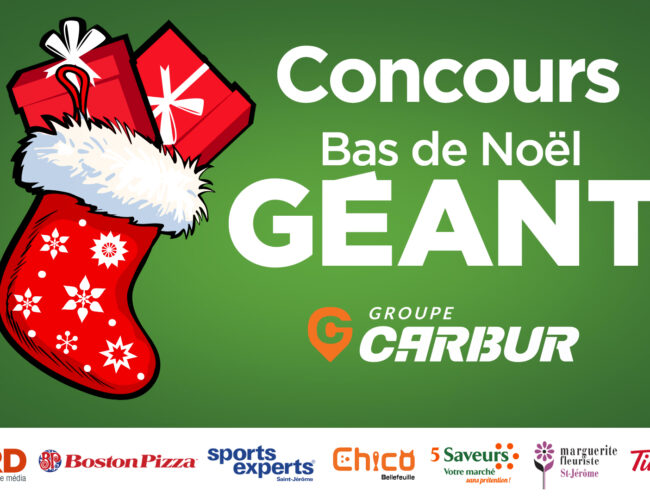 Gagnez 1 des 4 bas de Noël géants & une télévision 65 pouces