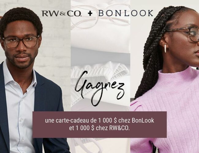 Gagnez 2000$ en cartes cadeaux RM&Co. et BonLook