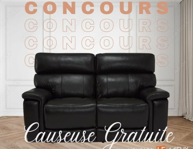 Une causeuse en cuir inclinable et motorisé Palliser (4099$) Offerte