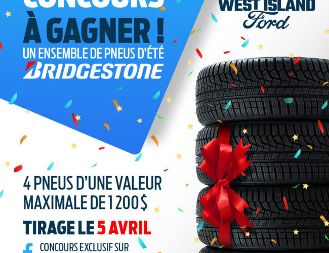 Tentez de gagner un ensemble de pneus d’été Bridgestone (1200$)