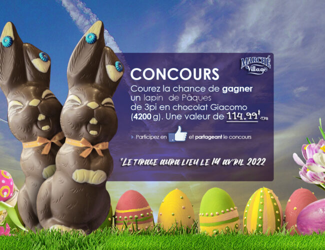 Tentez de gagner un lapin de Pâques 3 pieds en chocolat