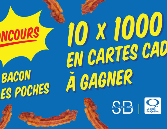 Gagnez DIX cartes cadeaux Maxi de 1000$ Plus un ensemble cadeau le porc du Québec