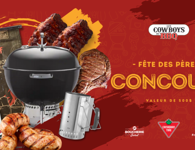 Un ensemble cadeau de 500$ ( BBQ Weber, épices, Viandes…)