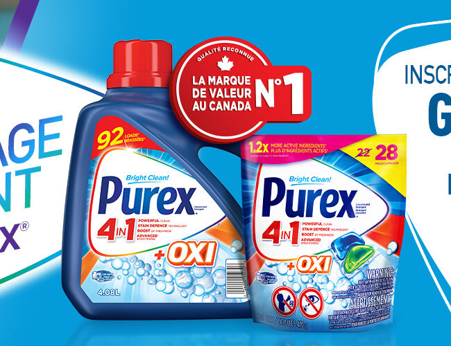 Une carte prépayée de 1000$ ou un an de détergent Purex à gagner!