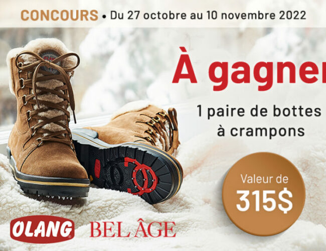 Tentez de gagner une paire de bottes Crampons Olang