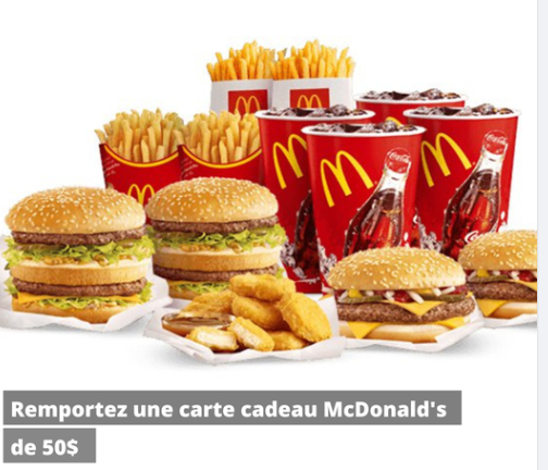 Tentez de gagner une carte cadeau McDonald’s