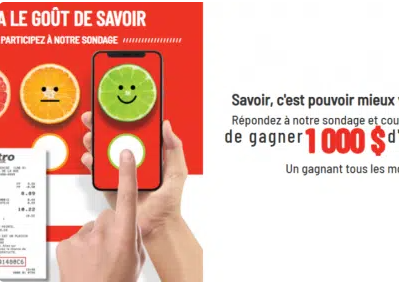 Gagnez une carte cadeau Metro de 1000$ tous les mois