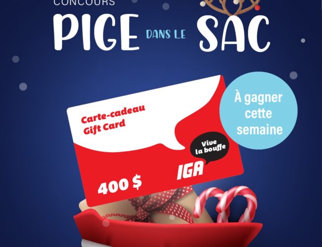 Gagnez une carte cadeau IGA de 400$