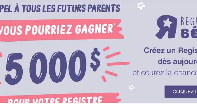 Concours Babies R Us: Remportez une carte cadeau babies R Us de 5000$