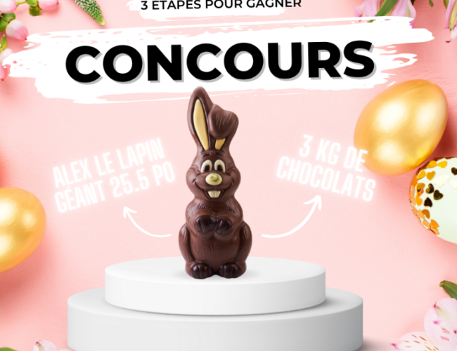 Gagnez un lapin géant chocolats Favoris de 3kg (2 gagnants)