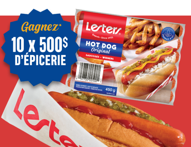 Concours Lesters : Remportez 10 bons d’achat épicerie de 500$ (IGA ou Metro)