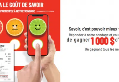 Gagnez une carte cadeau Metro de 1000$ tous les mois