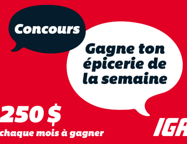 Tentez de gagner 6 cartes cadeaux épicerie IGA de 250$