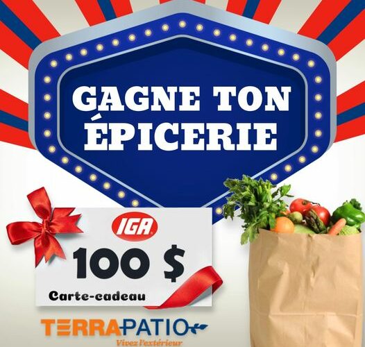 Participez pour avoir la chance de gagner trois cartes cadeaux d’épicerie IGA d’une valeur de 100 $ chacune.