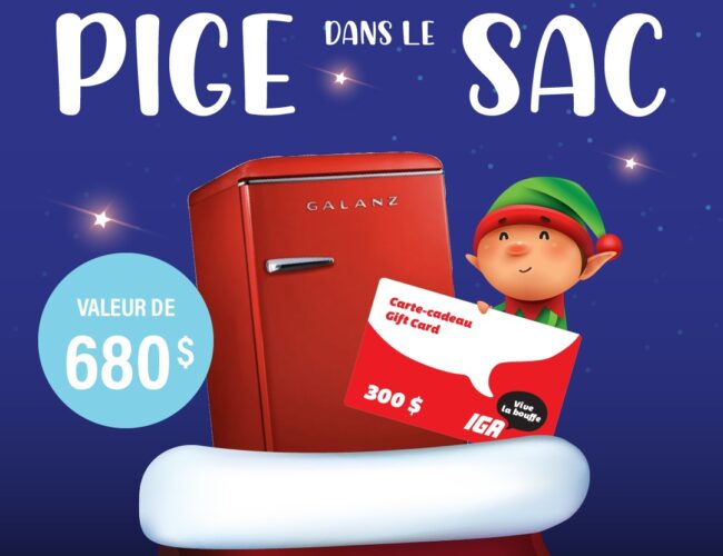 Remportez un mini-frigo rétro et 300 $ en épicerie IGA !