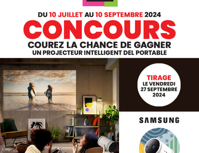 Transformez votre Soirée avec un Projecteur Intelligent Samsung – Concours Meubles Domon