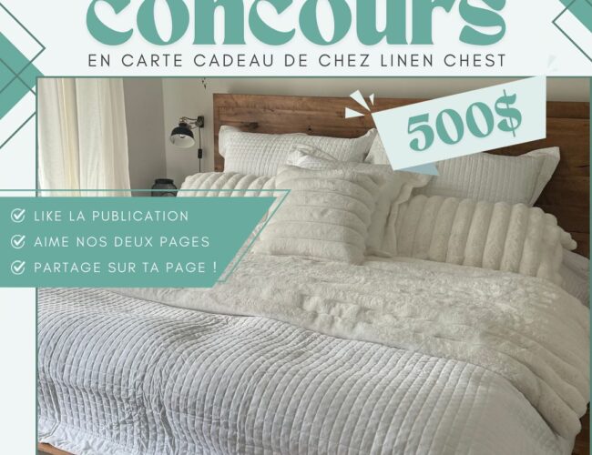 Concours Maman Caféine x Linen Chest : Gagnez une Carte Cadeau de 500 $ pour Vous Gâter!