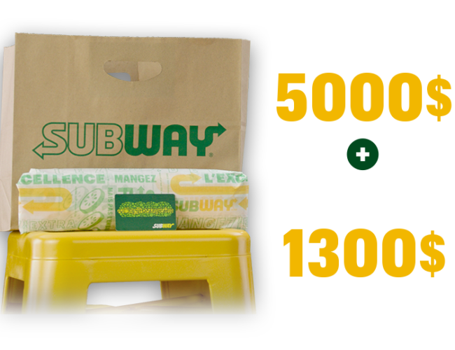 Concours « MANGEZ FRAIS, DANSEZ VRAI » : Gagnez 5 000 $ en argent et 1 an de Subway !